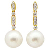JE0067P - South Sea Pearl & Diamond Earrings Set in 18 Karat Gold Setting