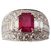 SJ2488 - GRS Certified 2cts Pigeon's Blood Burmese Ruby with Diamond Ring in Platinum