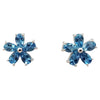 SJ2932 - Aquamarine Flower Earrings Set in 18 Karat White Gold Settings