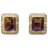 SJ2845 - Ametrine with Brown Diamond Earrings Set in 14 Karat Gold Settings