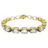 SJ6020 - Aquamarine with Blue Sapphire Bracelet Set in 18 Karat Gold Settings
