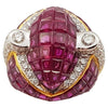 SJ2512 - Ruby with Diamond Ring Set in 18 Karat Gold Settings