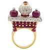 SJ2505 - Ruby with Diamond Ring Set in 18 Karat Gold Settings