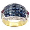SJ2925 - Blue Sapphire with Diamond Ring Set in 18 Karat Gold Settings