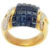 SJ2938 - Blue Sapphire with Diamond Ring Set in 18 Karat Gold Settings