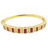SJ2388 - Ruby with Diamond Bangle Set in 18 Karat Gold Settings