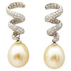 JE0261T - South Sea Pearl & Diamond Earrings Set in 18 Karat White Gold Setting