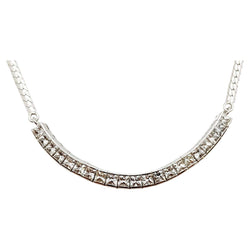 JN0013R - White Sapphire Necklace Set in 18 Karat White Gold Setting