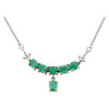 SJ2846 - Emerald with Diamond Necklace Set in 18 Karat White Gold Settings