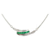 SJ2927 - Emerald with Diamond Necklace Set in 18 Karat White Gold Settings