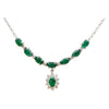 SJ2845 - Emerald with Diamond Necklace Set in 18 Karat White Gold Settings