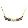 SJ2926 - Blue Sapphire with Diamond Necklace Set in 18 Karat Gold Settings