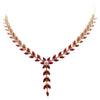 SJ2511 - Ruby with Diamond Necklace Set in 18 Karat Gold Setting