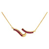 SJ2907 - Ruby with Diamond Necklace Set in 18 Karat Gold Settings