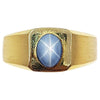JR1420Y - Blue Star Sapphire Ring Set in 18 Karat Gold Setting