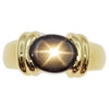 SJ2845 - Black Star Sapphire Ring Set in 18 Karat Gold Settings