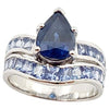 SJ3263 - Blue Sapphire Ring Set in 18 Karat White Gold Settings