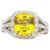 SJ6277 - Yellow Sapphire with Diamond Ring Set in 18 Karat White Gold Settings