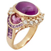 SJ2386 - GIA Certified Star Ruby, Pink Sapphire, Purple Sapphire Ring in 18K Rose Gold