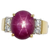 SJ3224 - Star Ruby with Diamond Ring Set in 18 Karat Gold Settings