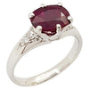 SJ3251 - Ruby with Diamond Ring Set in 18 Karat White Gold Setting