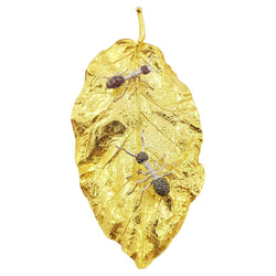 SJ3245 - Ruby, Black Diamond and Diamond Brooch / Pendant Set in 18 Karat Gold Settings