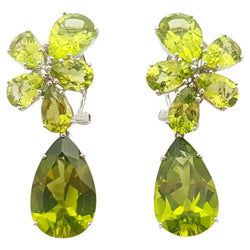 JE0083O - Peridot Earrings Set in 18 Karat White Gold Settings