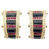 SJ2486 - Black Sapphire, Ruby, Diamond Earrings Set in 18 Karat Gold Settings