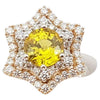 JR0107O - Yellow Sapphire & Diamond Ring Set in 18 Karat White Gold Setting