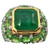 SJ2475 - Emerald, Tsavorite and Diamond Ring Set in 18 Karat Gold Settings