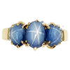 JR0041O - Blue Star Sapphire & Diamond Ring set in 18 Karat Gold Setting
