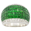 SJ2478 - Tsavorite with Diamond Ring Set in 18 Karat White Gold Settings