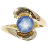 SJ6420 - Blue Star Sapphire Ring Set in 18 Karat Gold Settings