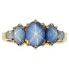 JR0042O- Blue Star Sapphire & Diamond Ring Set in 18 Karat Gold Setting