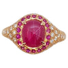 SJ3231 - Star Ruby, Ruby and Diamond Ring Set in 18 Karat Rose Gold Settings