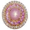 SJ3137 - Pink Star Sapphire, Pink Sapphire and Diamond Ring Set in 18 Karat Rose Gold