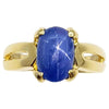 JR0149O - Blue Star Sapphire & Diamond Ring Set in 18 Karat Gold Setting