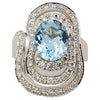 SJ2839 - Aquamarine with Diamond Ring Set in 18 Karat White Gold Settings
