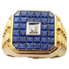 SJ6078 - Blue Sapphire with Diamond Ring Set in 18 Karat Gold Settings