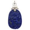 SJ2990 - Lapiz Lazuli, Diamond and Brown Diamond Pendant in 18 Karat White Gold Settings