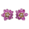 JE0174O - Invisible Set Pink Sapphire & Diamond Lotus Earrings set in 18 Karat White Gold Setting