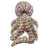 SJ3171 - Multi-Color Sapphire Octopus Ring set in Silver Settings