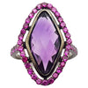 SJ6007 - Amethyst with Ruby Ring set in Silver Settings