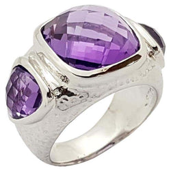 SJ6006 - Amethyst  Ring set in Silver Settings