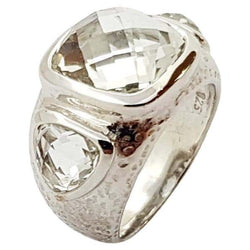 SJ3223 - White Topaz  Ring set in Silver Settings