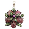 SJ6411 - Tourmaline, Tsavorite and Pink Sapphire Pendant set in Silver Settings