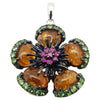 SJ6412 - Tourmaline, Tsavorite and Ruby Pendant set in Silver Settings