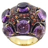 SJ3190 - Amethyst with Orange Sapphire Ring set in Silver Settings
