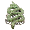 SJ3189 - Tsavorite with Cabochon Ruby Snake Bangle set in Silver Settings