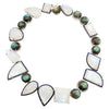 SJ3203 - Moonstone , Labradorite, Blue Sapphire and White Sapphire Necklace set in Silver